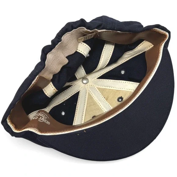 1930s 40s Derby Cap Co Umpire Referee Hat Wool Navy M 6 7/8–7 1/8 Wool 1940s - Picture 7 of 10